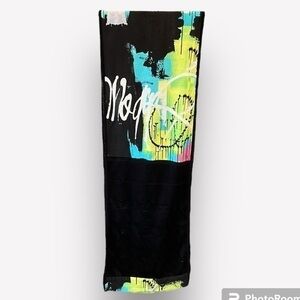 🐠Aventures des Toiles scarf abstract pattern wool viscose blue green black white